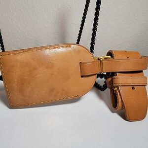 Vintage Louis Vuitton Name Tag & Poignet Leather